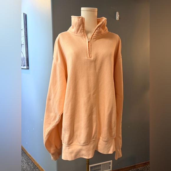Tops - Pacific & Co Quarter-Zip Sweatshirt – Peach | 2X